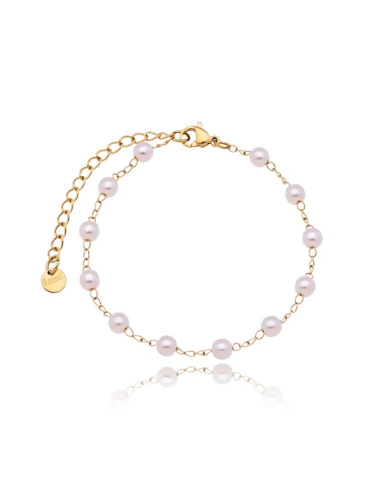 pulseira pérola aço inox